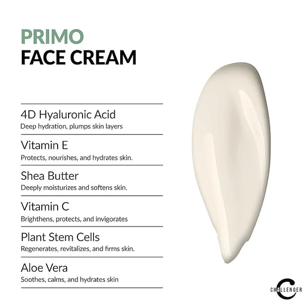 Challenger Men's Primo Anti-Aging Trio - Face Serum, Moisturizer, & Eye Cream - Plant Stem Cells, Matrixyl 300, Vitamin C,...