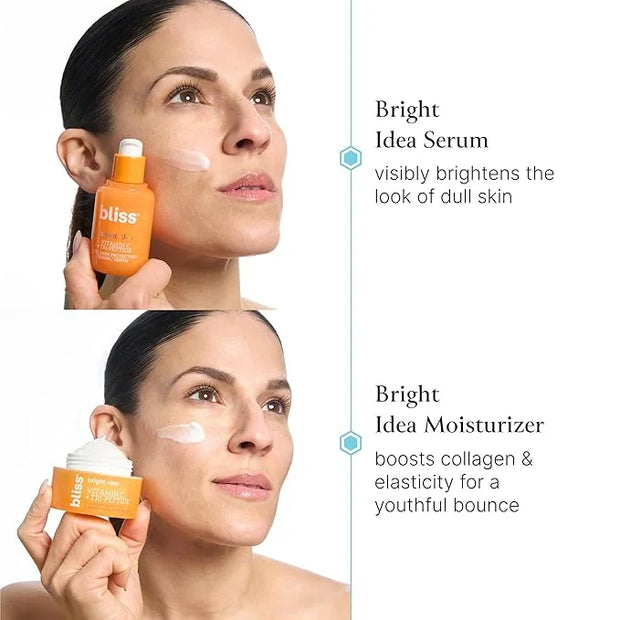 Bliss Brighten Up Moisturizer and Serum Duo - 1.7 Fl Oz - Brightening & Hydrating - All-Day Moisture, Daily Use - Clean - ...