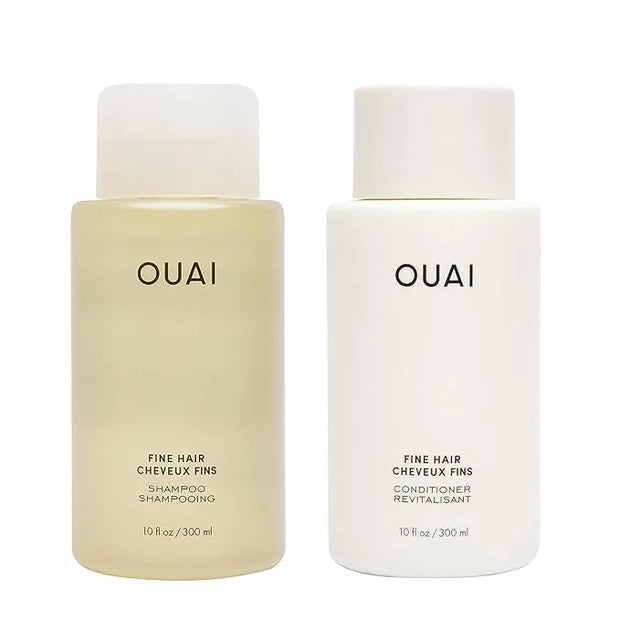 OUAI Fine Shampoo and Conditioner Set - Sulfate Free Shampoo and Conditioner for Fine Hair - Made with Keratin, Marshmallo...