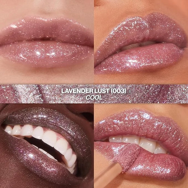 REVLON Super Lustrous Glimmer Gloss, Non-Sticky Lip Gloss, High-Shine Finish, Plant-Based Glitter, 003 Lavender Lust, 0.13...