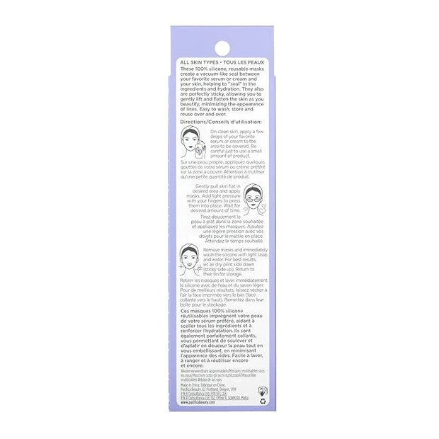 Pacifica Reusable Mask – Under Eye Mask Silicone Face Mask for Fine Lines & Dark Circles, Pair with Serum, Storage Tin Inc...