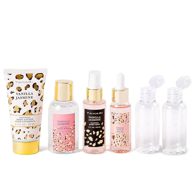 Tahari Vanilla Jasmine Spa Gift Set for Women – Luxurious Bath Kit with Body Lotion, Body Wash & Body Mist & Oil – Perfect...