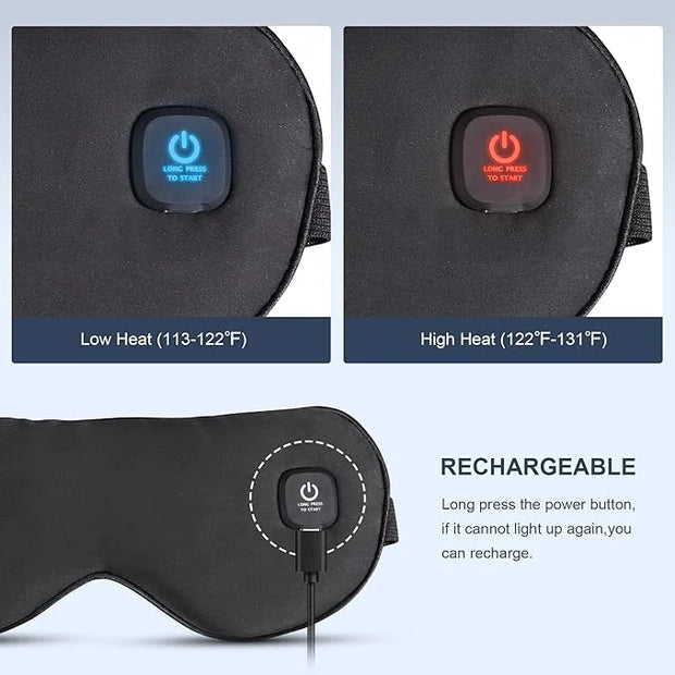 Heated Eye Mask Cordless, Warm Eye Compress for Dry Eyes Stye Blepharitis Chalazion MGD Eye Treatment, Heat Therapy to Unc...