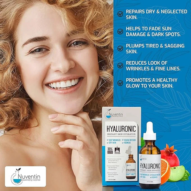 Hyaluronic Acid Serum Anti Aging Skin Care Facial Booster For Face - Hydro-Boost Moisturizer Booster W/Vitamin C & Vitamin...