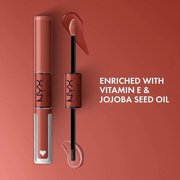 NYX PROFESSIONAL MAKEUP Shine Loud, Long-Lasting Liquid Lipstick with Clear Lip Gloss - Life Goals (Peach Nude) - Product ...