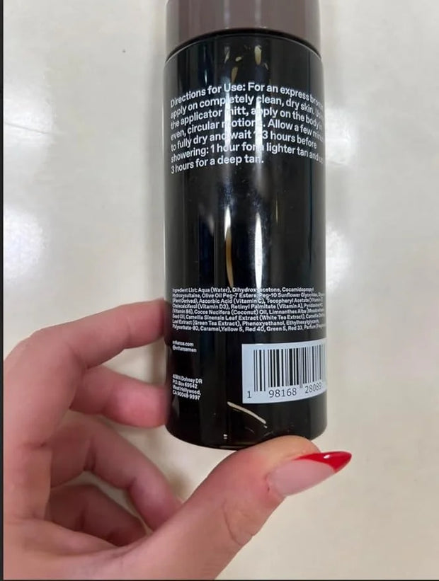 Jet Set Body Self Tanner Mousse & Tanning Mit for Men, Hydrating Self Tan, Vitamin C E D3, Instant Glow, Develops Over 6 H...