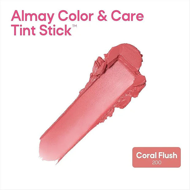 Almay Lip and Cheek Tint, Color & Care Tint Stick, Multi-Use Moisturizing Blush and Lip Color, Dewy Finish, 200 Coral Flus...