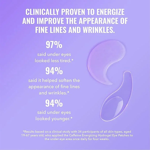 Good Molecules Caffeine Energizing Hydrogel Eye Patches - Eye Mask with Hyaluronic Acid Hydrate and Reduce Puffiness - Pac...