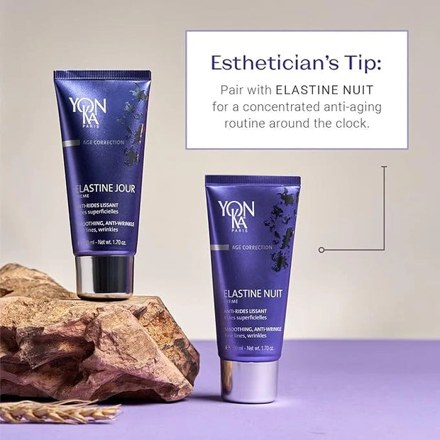 Yon-Ka Elastine Jour Day Anti-Wrinkle Facial Moisturizer and Eye Cream with Elastine Nuit Anti-Wrinkle Night Cream, 50 ml ...