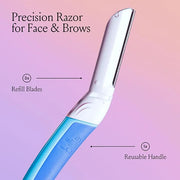 Billie - Dermaplane Starter Kit - Reusable Handle + 3 Refill Blades - Remove Facial Hair + Perfectly Shape Brows - Dermato...