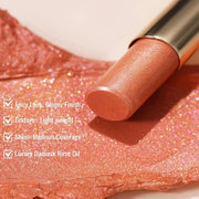Oulac Moisturizing Shine Peach Pink Lipstick For Women 3PCS, 2 in 1 Tinted Lip Balm, Hydrated Juicy and Glossy Lip Color f...