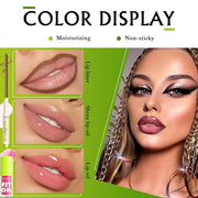 Brown Lip Liner Pink Lip Gloss Fat Oil Slick Click Clear Shimmer, Ultra-Hydrating Lip Balm Tinted Lip Glow Oil for Women M...