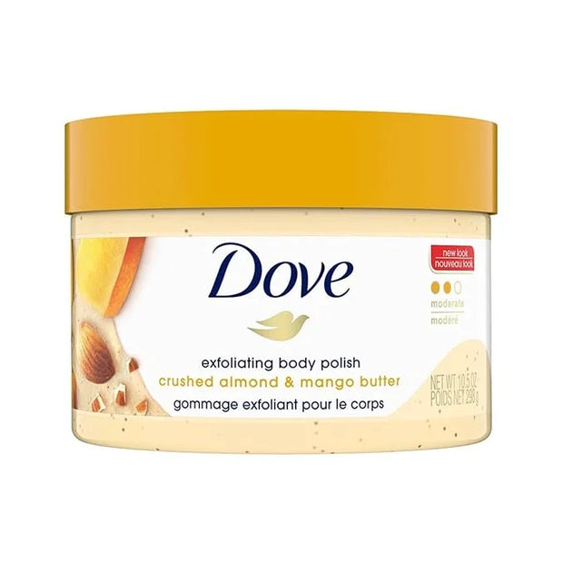 Dove Scrub Crushed Almond & Mango Butter For Silky Smooth Skin Body Scrub Exfoliates & Restores Skin's Natural Nutrients 1...