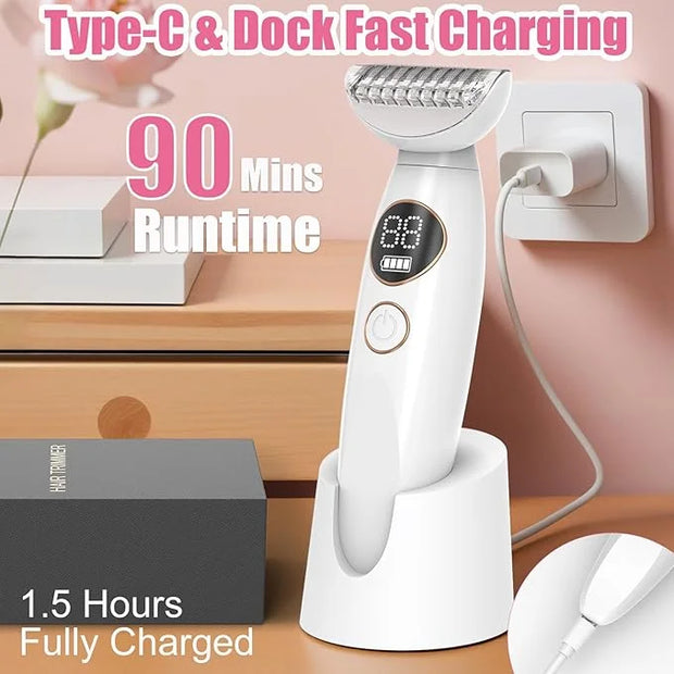 5 in 1 Bikini Trimmer for Women, Electric Razors for Women Shaver Cordless Body Pubic Hair Trimmer Waterproof Facial Hair ...