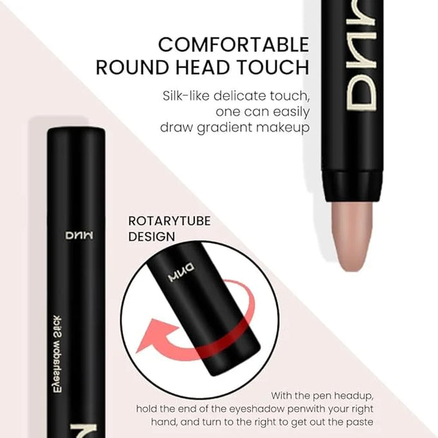 evpct 2Pcs Cream Eye Shadow Brightener Sticks Set for Eyes, Caramel Matte Pencil Eye shadow Applicator Stick Pen Palette M...