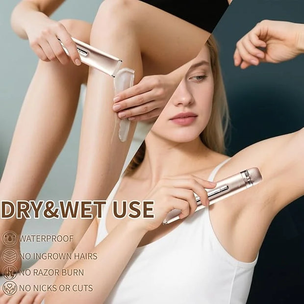 2025 New 2-in-1 Electric Shaver & Bikini Trimmer for Women & Womens Electric Razor, IPX7 Waterproof Wet&Dry Body Hair Remo...