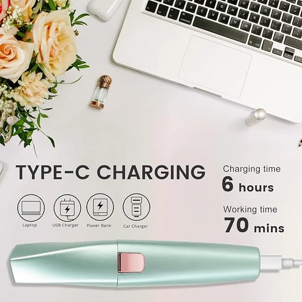 Hatteker Eyebrow Facial Trimmer, 2 in1 Rechargeable Hair Removal and Eyebrow Shaver - Face Lips Body Painless Razor with B...