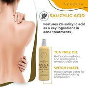Acne Treatment Body Spray with 2% Salicylic Acid, Tea Tree Scent, for All Hair Types, Soothing and Moisturizing, 3-Pack - ...