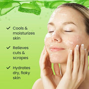 Organic Aloe Vera Gel - 100% Pure for Skin, Sunburn Relief & Face Moisturizer - Extracted from Aloe Vera Plant with Manuka...