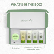Amenity Kit | Boxed Hotel Toiletries Bulk Set | 1 oz Shampoo, Conditioner, Lotion, Body Wash & Body Bar Soap | 1 Set per C...