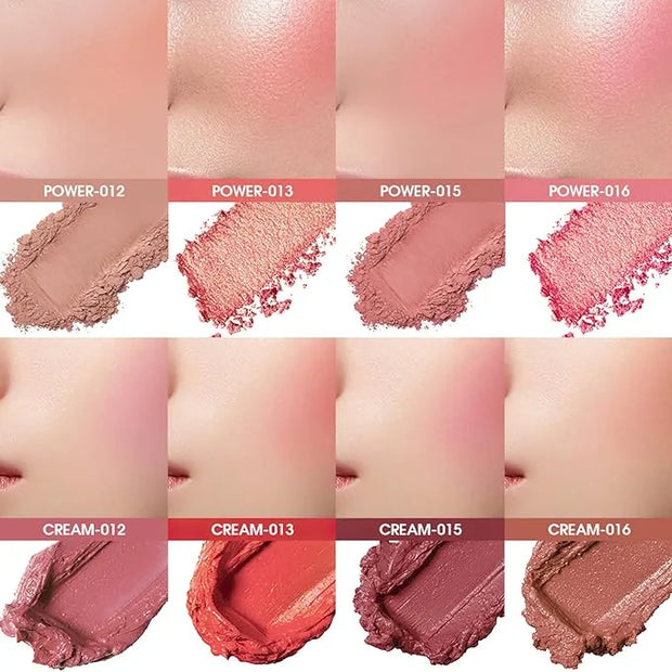 8 Colors Blush and Highlighter Palette, 2-in-1 Contour