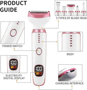 Electric Razors for Women, Bikini Trimmer for Women 5 in 1 Body Shaver for Nose Hair Face Eyebrow Arms Legs Armpit Underar...