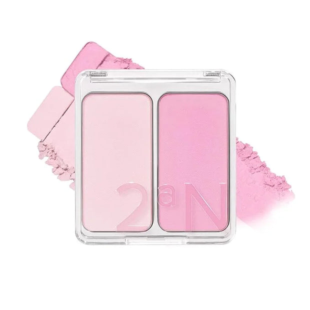 2aN Dual Color Face Blusher, Buildable & Blendable Cheek Color, Natural & Vibrant Finish, Long-Lasting Powder Blush, Blend...