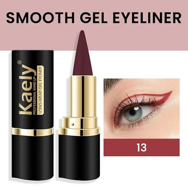 Kaely Dark Red Gel Eyeliner Pencil,Waterproof Smudge Proof Eye Liner Pen,Cat Eye Goth Halloween Makeup,Eye Black Face Pain...