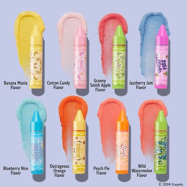Lip Smacker Crayola Party Pack - 8 Moisturizing Lip Balms, Fun Flavors, Hydrating & Protecting, Glossy Finish - Cruelty-Fr...