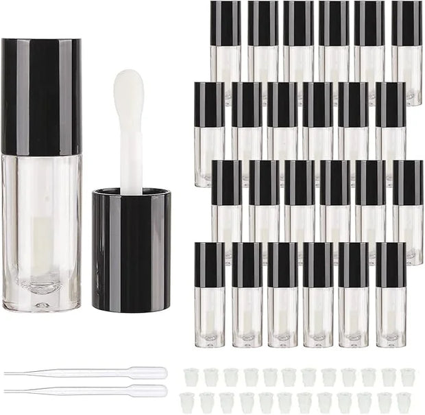 COSIDEA 14pcs Empty 6ml big doe foot wand Chunky lip gloss tubes for DIY lipgloss,Pink round lipgloss containers tubes wit...