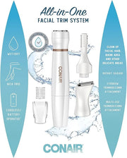 Conair All-In-1 Facial Hair Removal for Women, Cordless Electric Trimmer, Perfect for Face, Ear/Nose, Eyebrows, and Bikini...