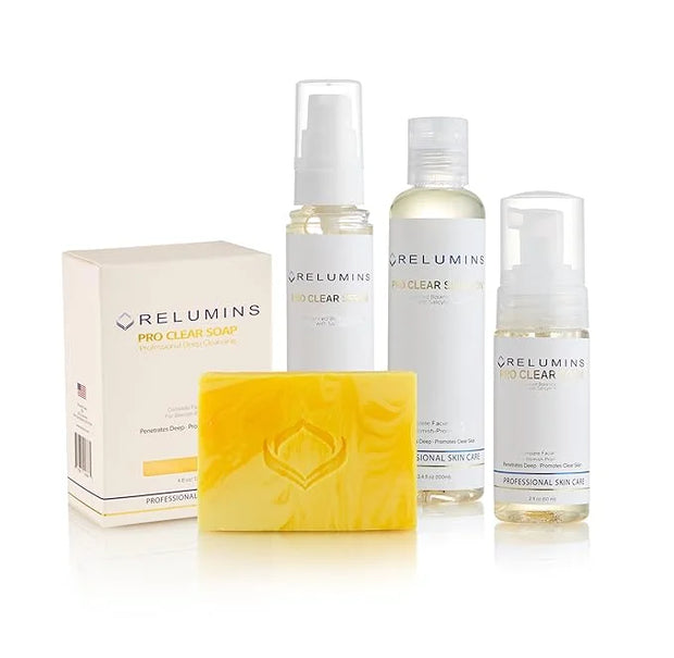 Relumins Pro Clear Skincare Set, Advanced Botanical Formula with Salicylic Acid, 4-in-1 Complete Clear Skin System to Cont...