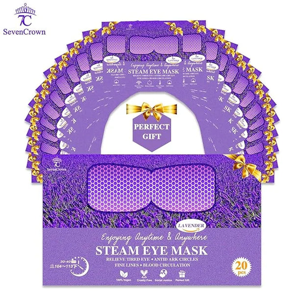 20 Packs Lavender Scented Steam Eye Mask, Heated Eye Mask for Dry Eyes & Relaxation, Self Heating Eye Compress for Sleep, ...