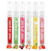 6 Pcs Fruity Lip Oil, Hydrating Moisturizing Shiny Lip Glaze, No Sticky Hydrating Lip Gloss Tinted Lip Balm, Lightening Li...