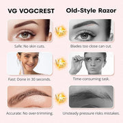 Women's Eyebrow Trimmer & Facial Hair Remover, 2 in 1, Double Rotating Blades, Safe, Painless, Hypoallergenic, Rechargeabl...