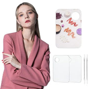 2PCS Acrylic Cosmetic Palette with 2PCS Spatula Tool,Makeup