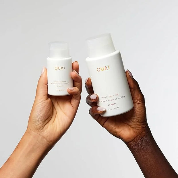 OUAI Body Cleanser, St. Barts Travel Size - Foaming Body Wash with Jojoba Oil & Rosehip Oil to Hydrate, Balance & Soften S...