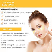Under Eye Patches, 24K Gold Eye Mask, 60PCS Under Eye Mask, Collagen Gel Pads Patch Treatments for Lighten Wrinkles Puffy ...