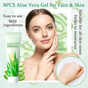 8PCS Aloe Vera Gel for Face & Skin,Organic Aloe Vera Gel,Hydrating After Sun Cream for Travel Size,Moisturizing Lotion for...