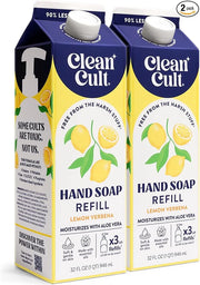 Cleancult Liquid Hand Soap Refills - Lemon Verbena - Moisturizes Dry & Sensitive Skin - Made with Aloe Vera & Essential Oi...