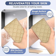 Exfoliating back scrubber with handles,
