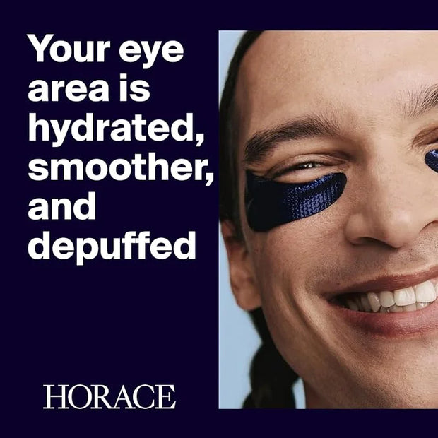 HORACE Anti-Fatigue Under-Eye Patches for Men - Dark Circle and Puffiness Reduction - Moisturising & Refreshing Hydrogel T...