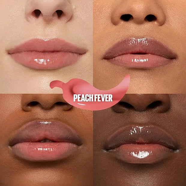 MAYBELLINE Lifter Gloss Lifter Plump, Plumping Lip Gloss with Chili Pepper and 5% Maxi-Lip, Peach Fever, Peachy Nude Cream...