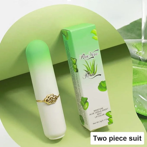 evpct 2Pcs Aloe Vera Tinted Lip Balms PH Lip Color Changing Lipstick Balm Stain Gift Set Queen for Women Girls Korean Mood...