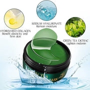 Tiepetly Under Eye Masks with Collagen, Green Tea Eye Patches for Dark Circles and Puffiness, Hydrating, Anti Wrinkle, 60 ...