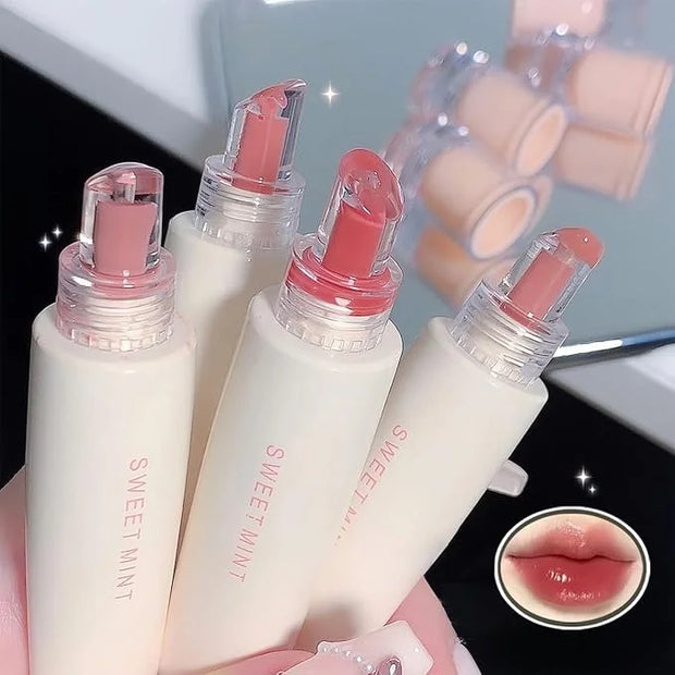 4 Pcs Hydrating Jelly Lip Gloss,Long Lasting Waterproof Non-Stick Cup Lip Glaze Set,Moisturizing Tinted Lip Balm,Mirror Li...