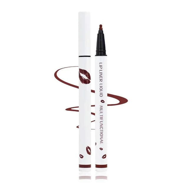 Longwear Liquid Lip Liner, Matte Lip Tint Stain Marker Pen, 2 in1 Liquid Lipstick & Lip Liner Pencil, Long Lasting Waterpr...