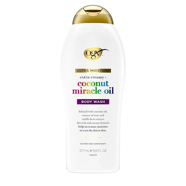 OGX Extra Creamy + Coconut Miracle Oil Ultra Moisture Body Wash, 19.5 Fl Oz - Product Image