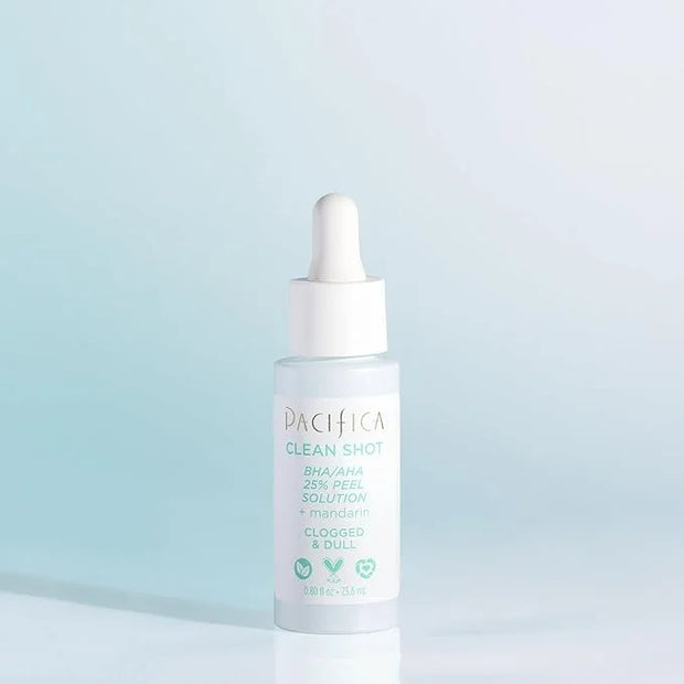 Face Serum by Pacifica - Clean Shot AHA-BHA 25% Peel Solution with Glycolic & Salicylic Acid – Exfoliating Facial Peel wit...
