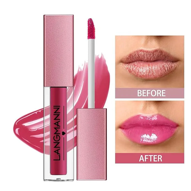 LANGMANNI 12Pcs Lip gloss Collection Makeup Set, Shiny Smooth Soft Liquid Lip Glosses Lip Stain With Rich Varied Colors Fo...